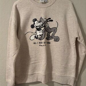 Disney Cream Graphic Crewneck Sweater